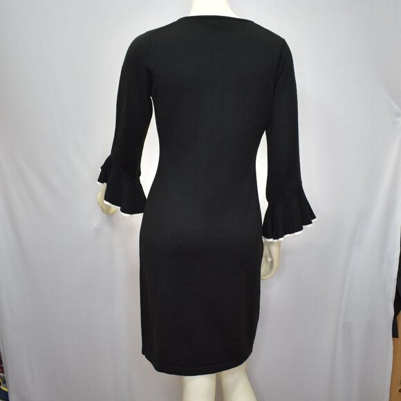 CALVIN KLEIN SHEATH BLACK‎ SWEATER DRESS SZ PET MD - Picture 9 of 11